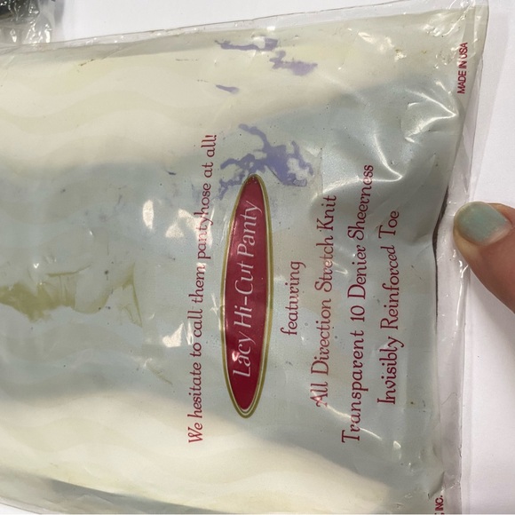 Silkies Nylons size Large Navy Blue & Taupe - Lot of 3 - Vintage - Made in USA - Picture 9 of 9